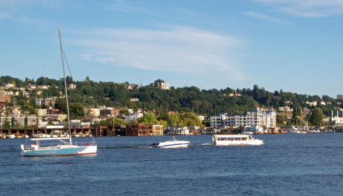 Sailboat, Speedboat and The Ducks Tour on Lake Union