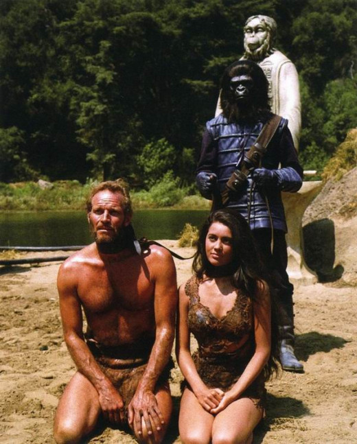 Charlton Heston and Linda Harrison in Planet of the Apes (1968)