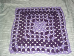 Lavender and Amethyst Granny square afghan or baby blanket pattern