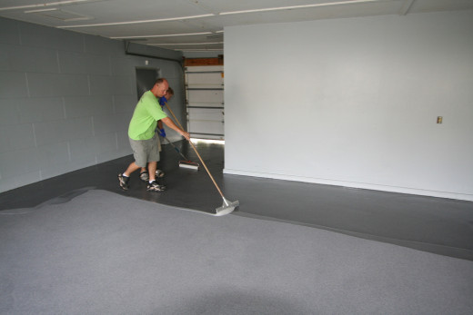 Applying clear epoxy or polyurethane topcoat.