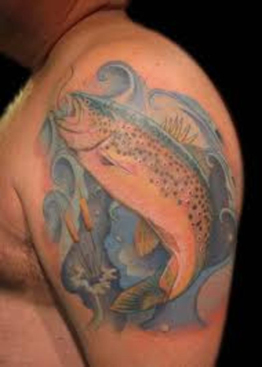 Trout Tattoos And Designs-Trout Tattoo Meanings-Trout Tattoo Gallery