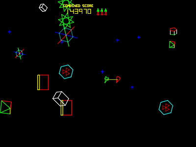 Vivid Colours on the game screen in Space Duel by Atari