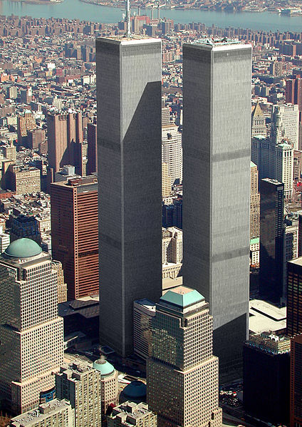 The Twin Towers in lower Manhattan