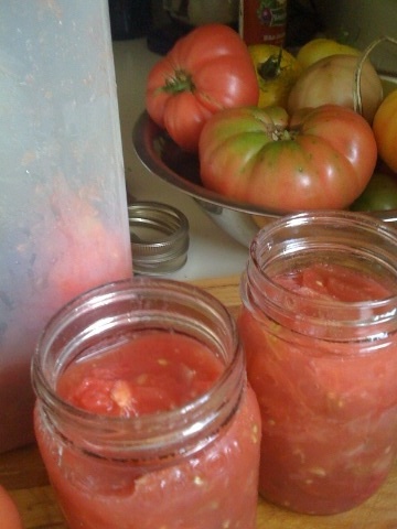 I canned fresh tomatoes so I could make sauce all year long. 