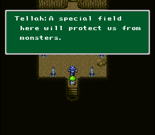 Tellaph introducing the first save spot in a dungeon.  all the way back in 1991.