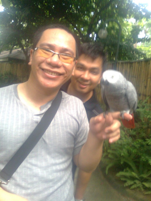 With me is an endangered and elusive species known to like being photographed.  The other one is a bird.