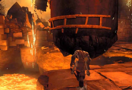 Darksiders 2 the Cauldron - study the area around the obstacles to understand how to navigate the obstacles.
