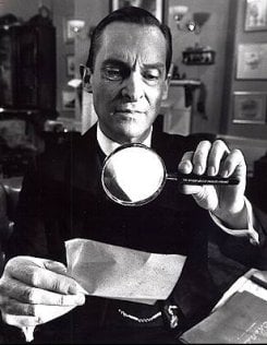 Even Sherlock Holmes, as portrayed by Jeremy Brett above, would have his work cut out for him in evaluating all of the Bigfoot evidence. 