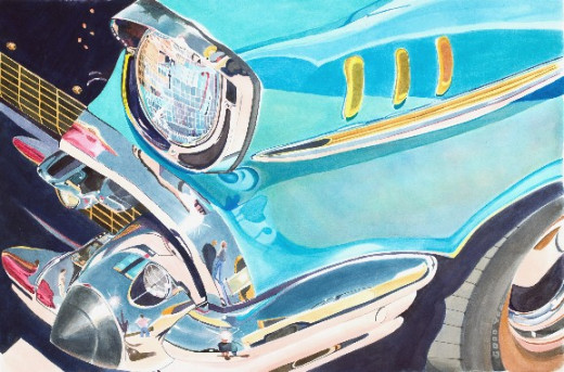 Fifties Fender, Watercolor 20 x 30"