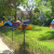 Mom's yard during the rally is full of tents.