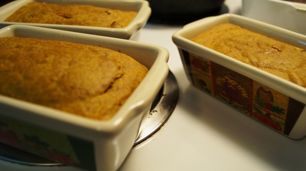 Pumpkin bread - fresh out of the oven.