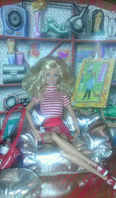 Barbie, looking like a million bucks during her time at college.