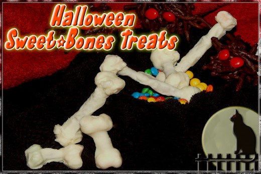 White chocolate and pretzel sweet bones