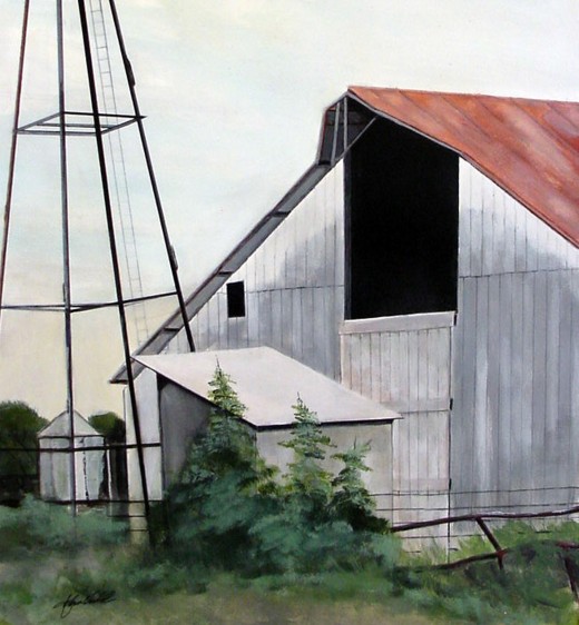 typical example of acrylic painting on paper.
