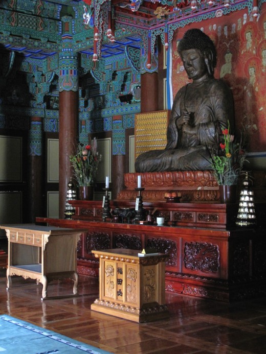 A meditating Buddha at Borim Temple in Jangheung, South Korea