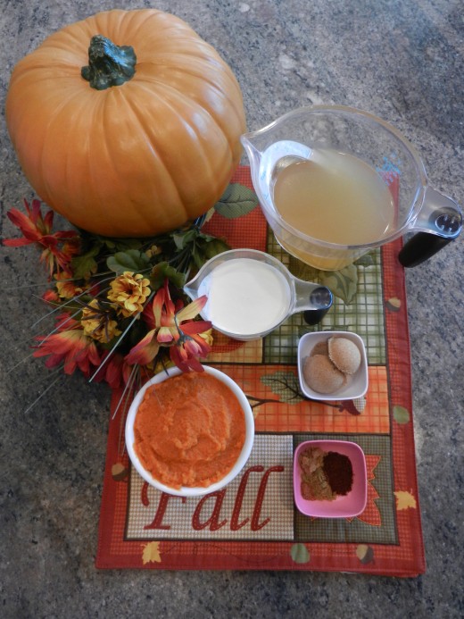 Ingredients for pumpkin soup. 