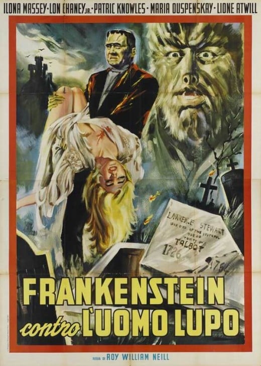 Frankenstein Meets the Wolfman (1943) Italian poster