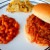 Our finished pulled pork sandwiches served with baked beans and cheesy potatoes.