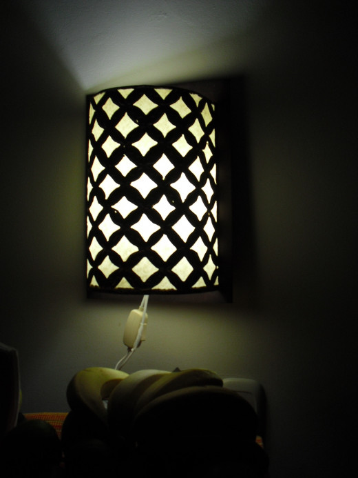 Lamp as seen at night.