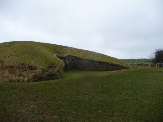 front of the barrow mound