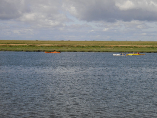 Kayakers enjoy the waterways without disturbing the waterfowl.