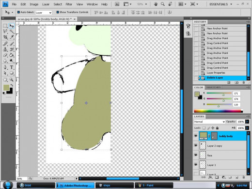 Color the ear and neck.