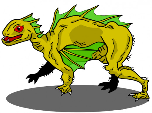 This artist rendering captures the general idea of the Chupacabra.  