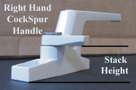 Right hand Cockspur handle showing stack height
