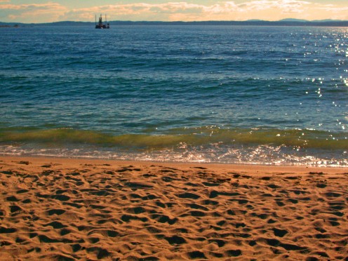 Beach view of The Puget Sound at Golden Gardens Park