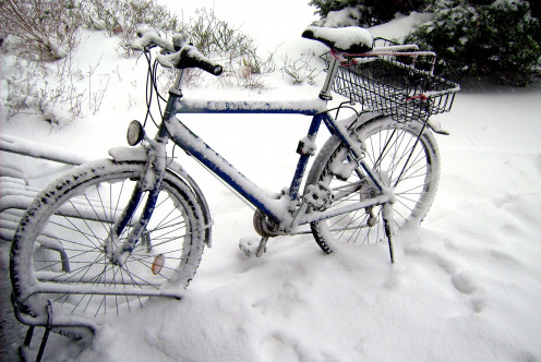Leaving your bicycle outside during the winter is an obvious poor choice. 