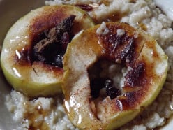 Baked Apple Rings Over Oatmeal