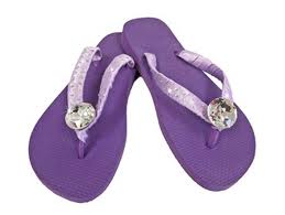 PURPLE FLIP-FLOPS WITH BLING