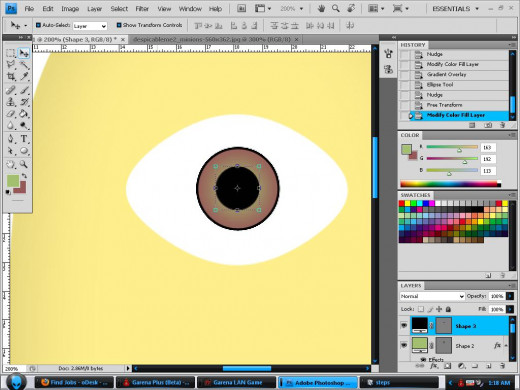 Draw black filled inner round shape.