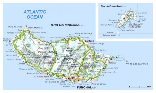 Detailed map of Madeira Island