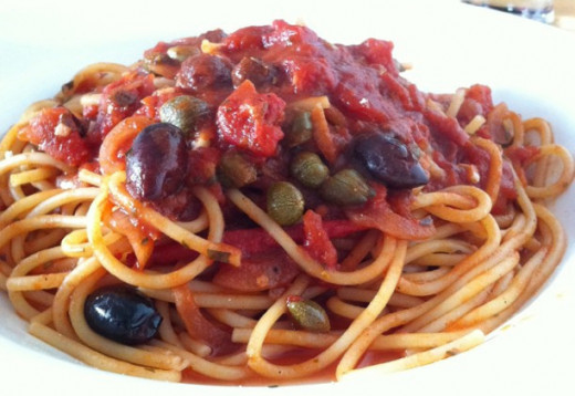 Spaghetti with Puttanesca sauce