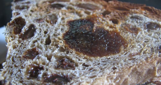 Amazing sourdough fruit bread from Yallingup Bakery, Western Australia.