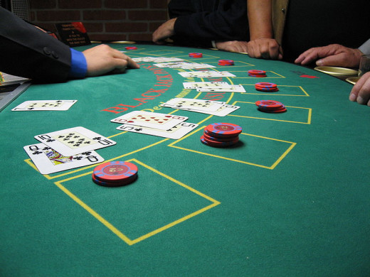 A casino's blackjack table