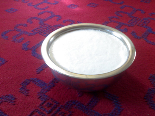 Idli batter after fermentation.