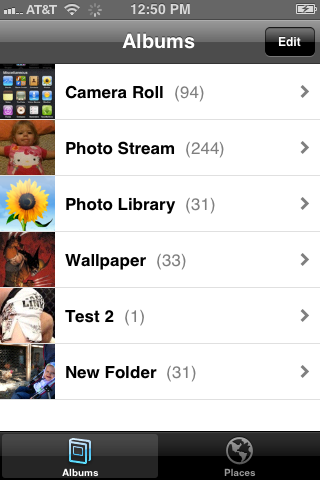 Tap the album you want to view.