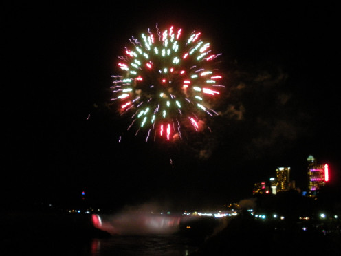 fireworks on Niagara Falls