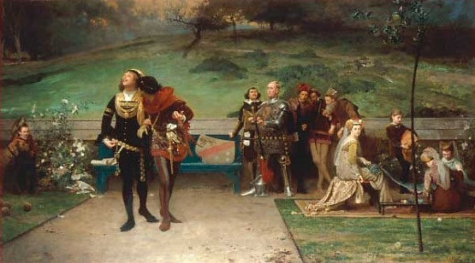A 19th century painting which highlights the close relationship of Edward II and Piers Gaveston