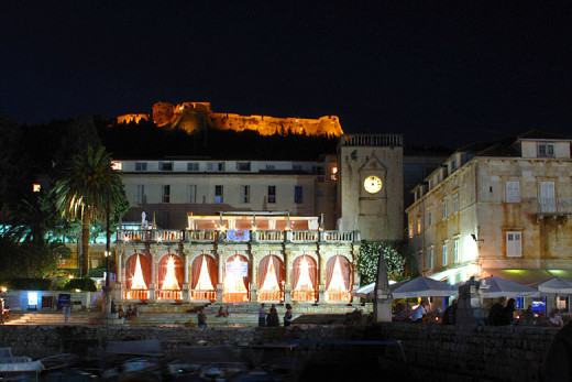 The Renaissance clock, Austrian fortress and arched Palace are symbols of Hvar Town, which developed in the Middle Ages.  