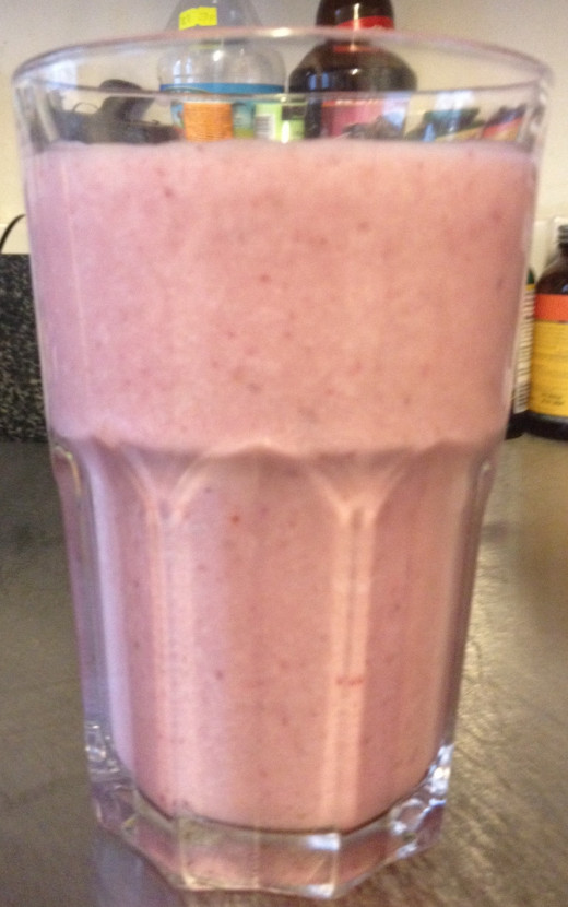 The finished smoothie - yum