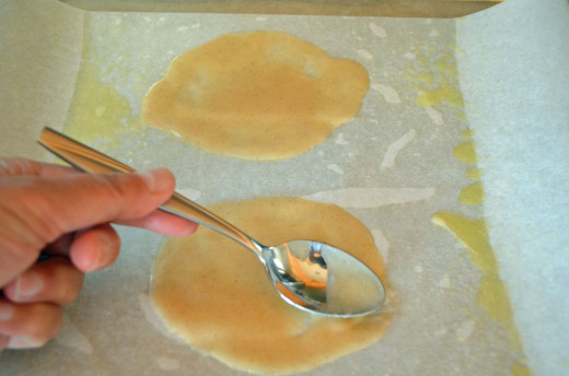 Flat spatulas also work well to spread the cookie dough to a bigger circle.
