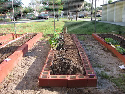 For example, this bed constructed of bricks would work nicely.
