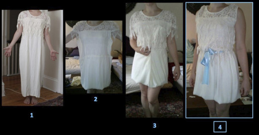 A garage sale find for $15; after about a week of evenings spent sewing mostly by hand last spring, I had a new dress to wear to summer events!