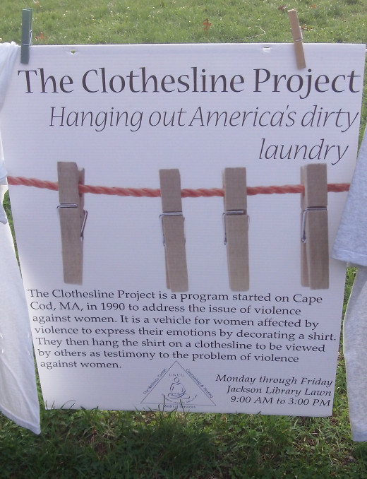 This display of The Clothesline Project was hosted by UNC Greensboro, in Greensboro North Carolina.