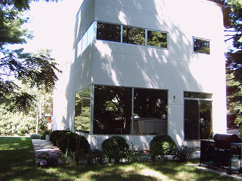 white "Residential" house