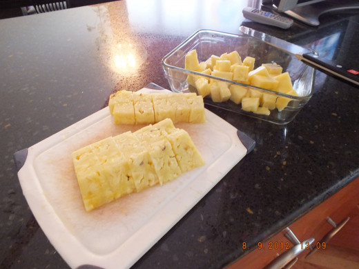 Cut slices into cubes and serve! You did it! Wasn't it easy?