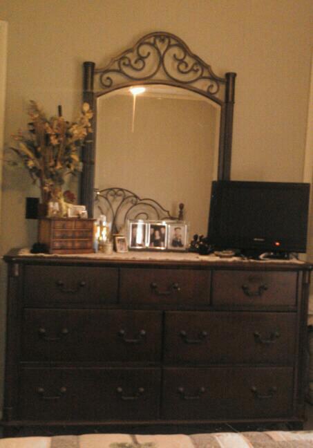 Our dresser standing stately in his room.  This empty nest is turning out nicely!
